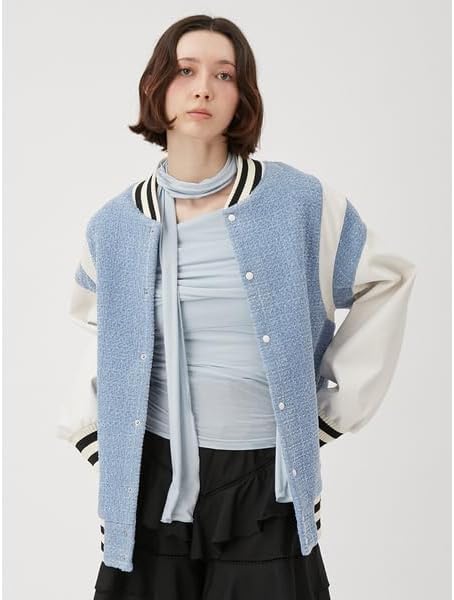 Amazon | [ファーファー] ツイードスタジャン RWFJ251042BLUF